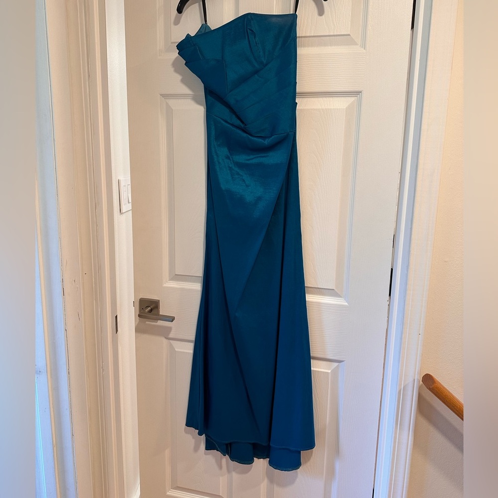 Jessica McClintock strapless cerulean full length gown. Size 10